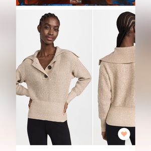 Varley Knit Pullover with Buttons size small